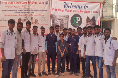 “Free Mega Health Camp for Dogs” organized by College of Veterinary Science & A.H, Kamdhenu University, Sardarkrushinagar