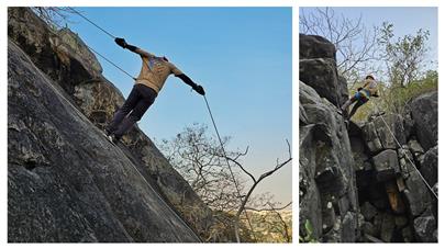 Boys from Veterinary College of Kamdhenu University Anand Excel in Rock Climbing Course