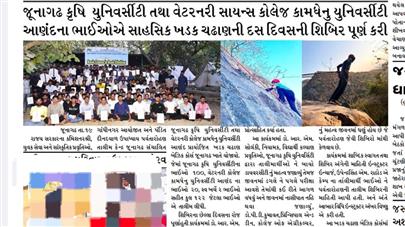 Boys from Veterinary College of Kamdhenu University Anand Excel in Rock Climbing Course