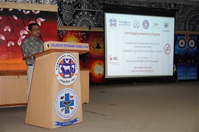 College of Veterinary Science and Animal Husbandry, Kamdhenu University, Junagadh Organized an Anti-Ragging Awareness Programme- 2025