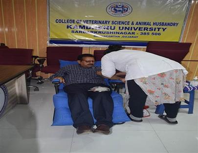 Blood Donation Camp Organized at College of Veterinary Science & A.H, Kamdhenu University, Sardarkrushinagar