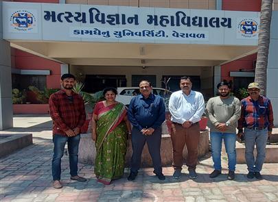 Distinguished scientist Dr. R. C. Agrawal, Deputy Director General (Education), Indian Council of Agricultural Research, New Delhi and National Director, National Agricultural Higher Education Project, ICAR, New Delhi visited College of Fisheries Science, Kamdhenu University, Veraval on 07.05.2023